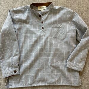 Frangin Frangine boy or girl Light Gray Checkered Shirt 100% cotton
